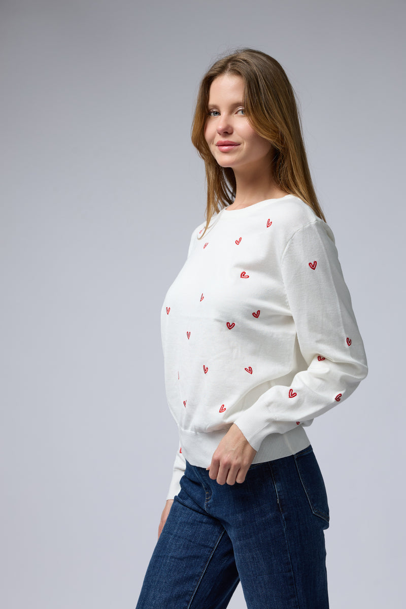 סריג ניקי רקמת לבבות