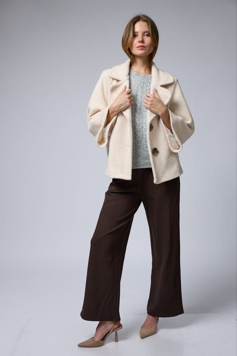 מעיל צמר כפתורי זהב גדולים