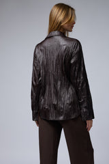 VEGAN מכופתרת מקומטת