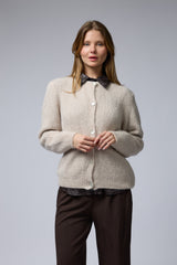 קרדיגן מכופתרת צווארון ריב