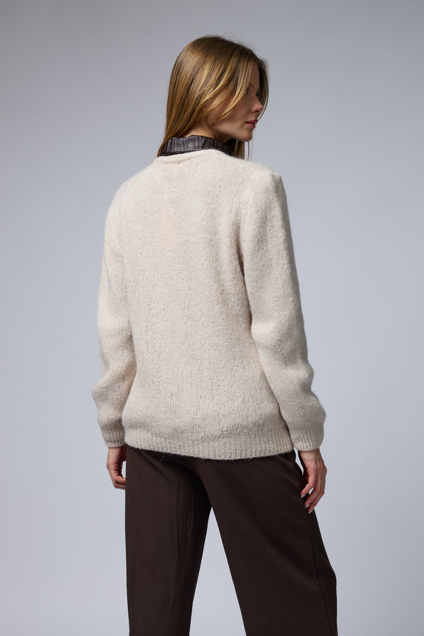 קרדיגן מכופתרת צווארון ריב