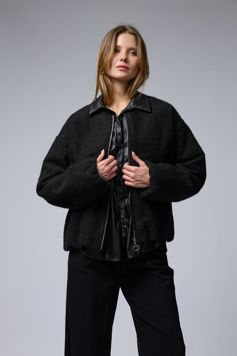 ג'קט צמרי בטנה מנומרת