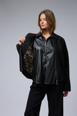 ג'קט צמרי בטנה מנומרת