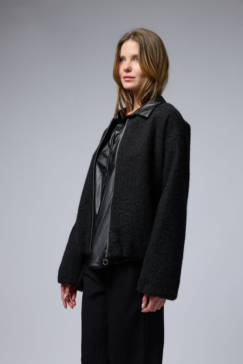 ג'קט צמרי בטנה מנומרת