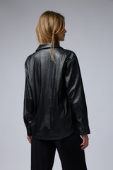 VEGAN מכופתרת מקומטת