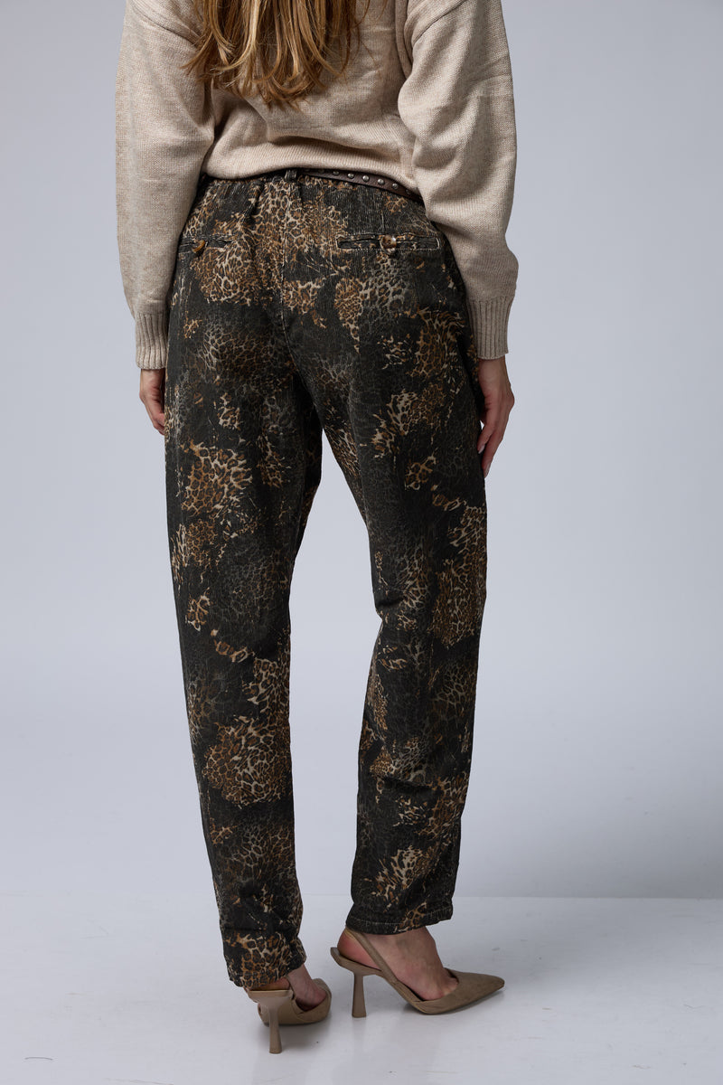 מכנס קורדרוי מנומר+חגורה