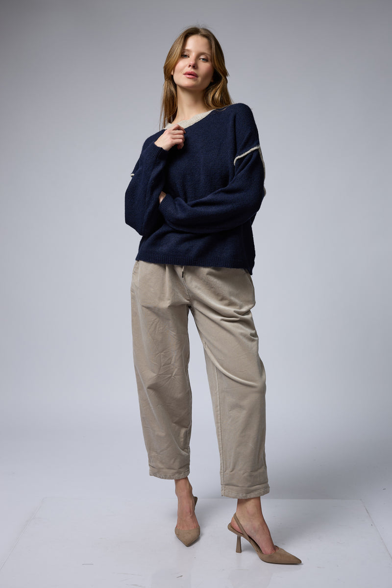 סריג ניקי פס בשרוול