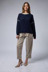 סריג ניקי פס בשרוול