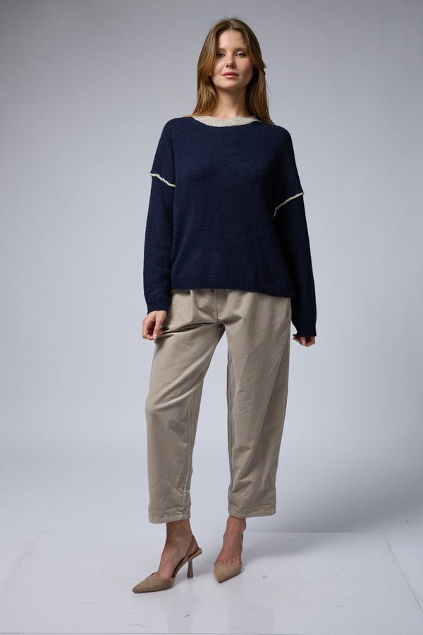 סריג ניקי פס בשרוול