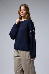 סריג ניקי פס בשרוול