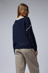 סריג ניקי פס בשרוול