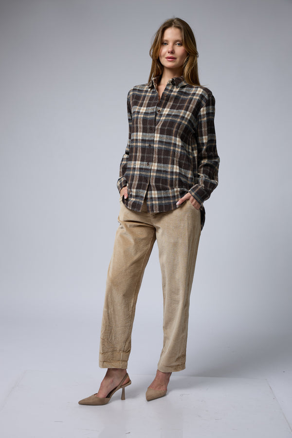 מכופתרת משובצת פלנל