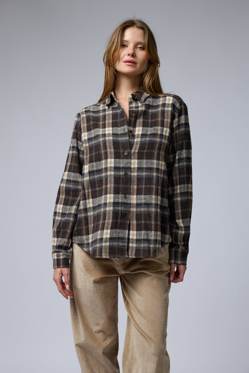 מכופתרת משובצת פלנל