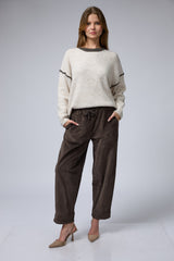 סריג ניקי פס בשרוול