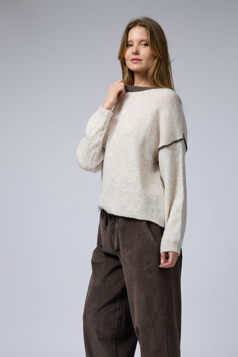 סריג ניקי פס בשרוול