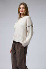 סריג ניקי פס בשרוול