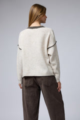 סריג ניקי פס בשרוול