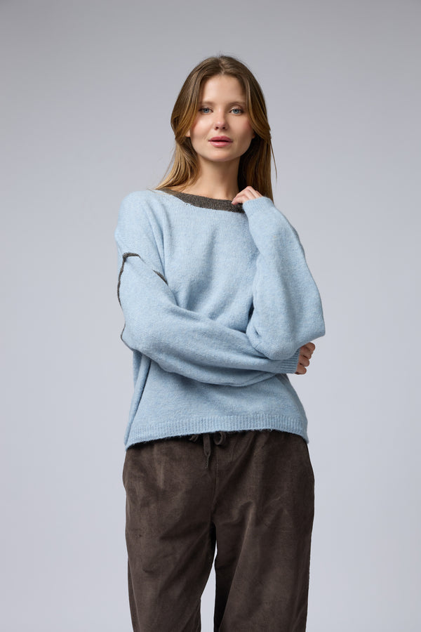 סריג ניקי פס בשרוול