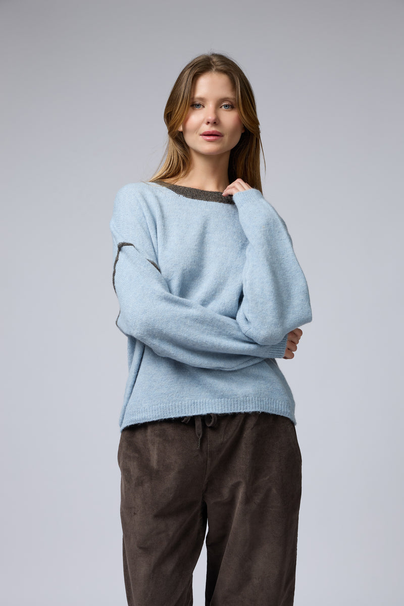 סריג ניקי פס בשרוול