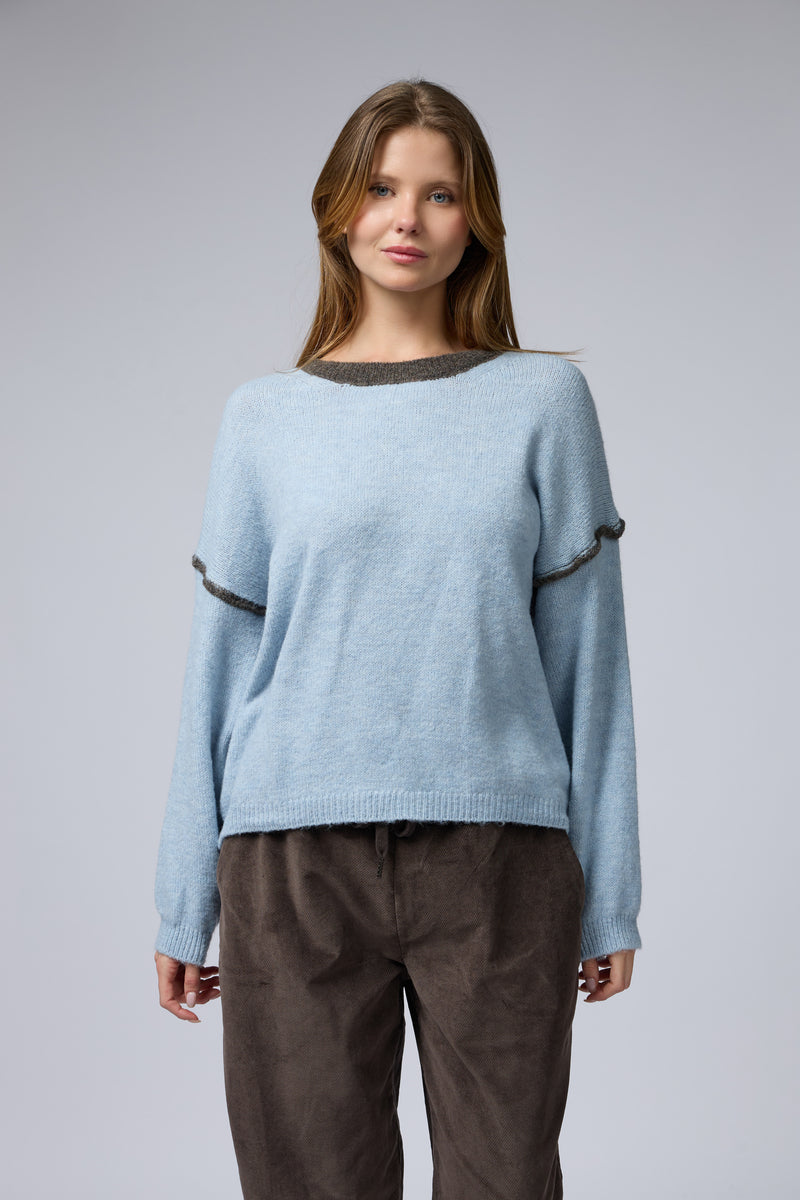 סריג ניקי פס בשרוול