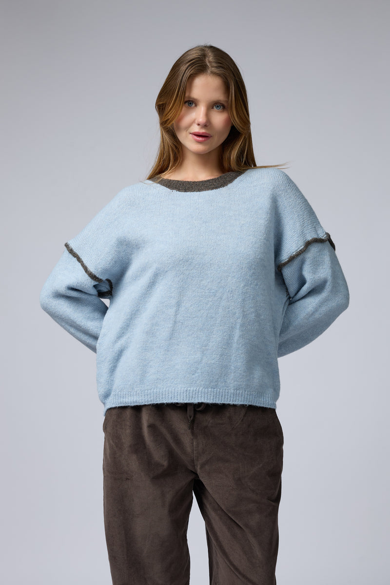 סריג ניקי פס בשרוול