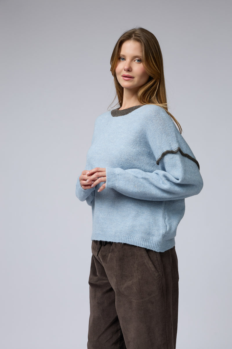 סריג ניקי פס בשרוול