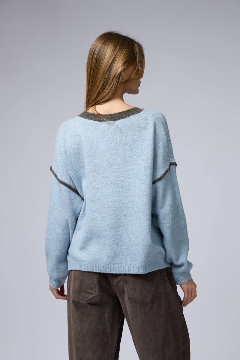 סריג ניקי פס בשרוול