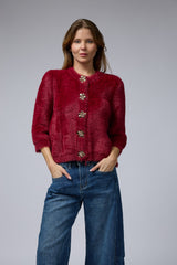 ג'קט פרוותי כפתור פרח