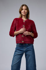 ג'קט פרוותי כפתור פרח