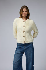 ג'קט פרוותי כפתור פרח