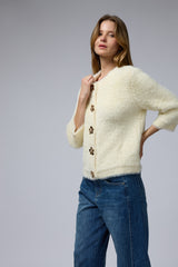 ג'קט פרוותי כפתור פרח