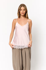 גופייה סאטן גימור תחרה