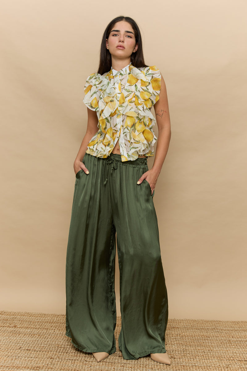 מכנס סאטן רחב