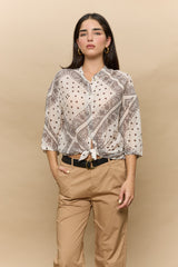 מכופתרת משי וואל+קשירה