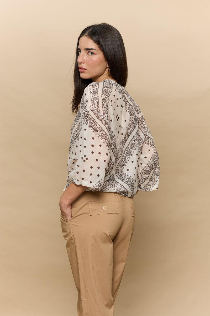 מכופתרת משי וואל+קשירה