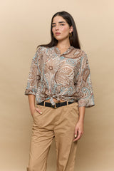 מכופתרת משי וואל+קשירה