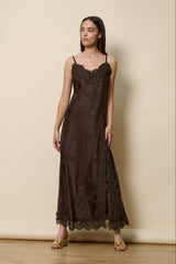 שמלה כתפיות סאטן+תחרה